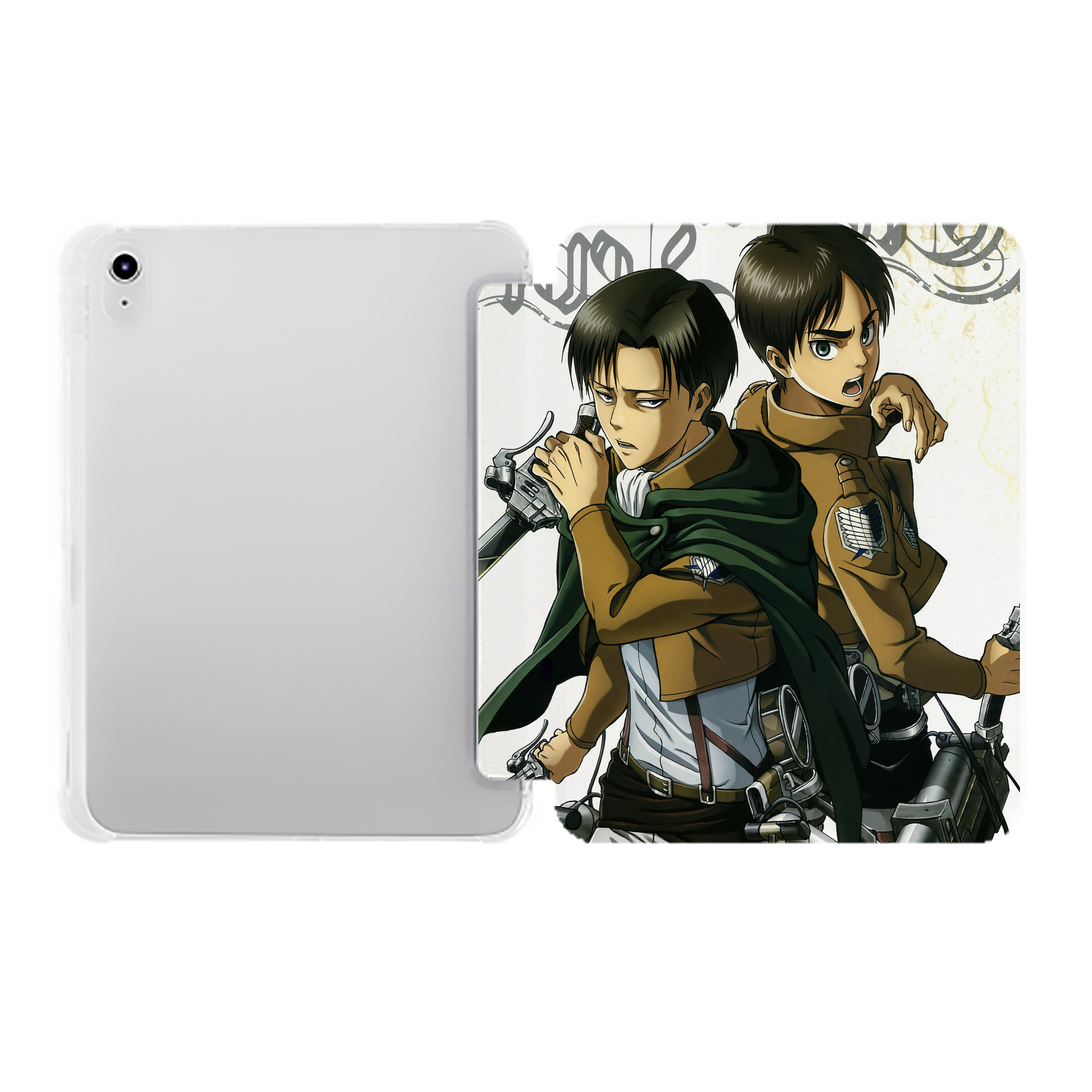 （画像用） 進撃の巨人 Attack on Titan IPad ケース ペン収納付き 三つ折りスタンド PUレザー×シリコン 対応機種9.5/10.5/10.9インチ